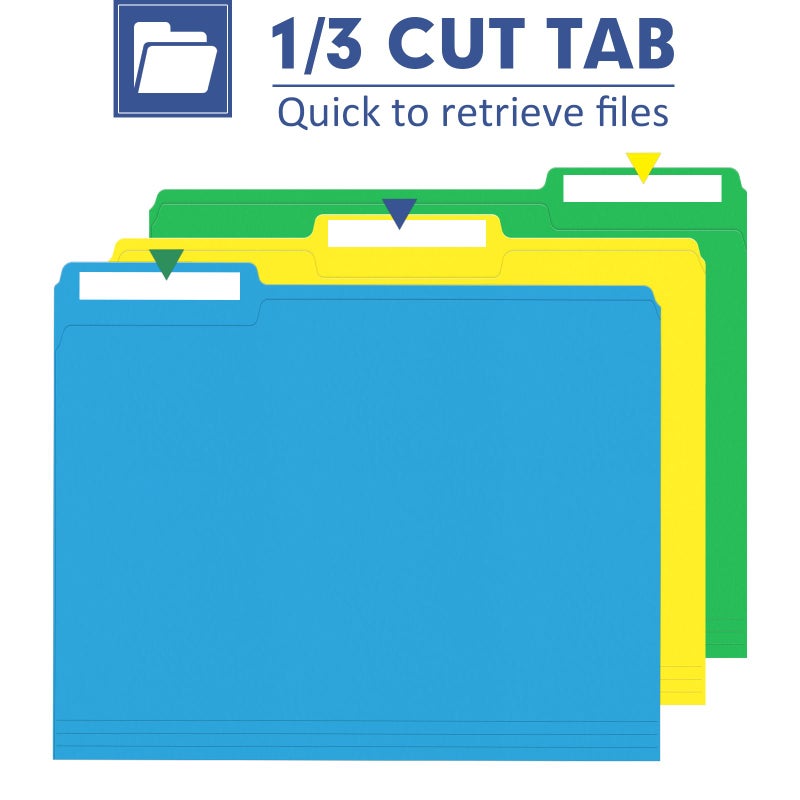 PANDRI File Folder  PANDRI 220 Pack Colored File Folder  1/3 Cut Tabs  Letter Size  Assorted 6 Colors Filing Folder for Office School Business - Image 3
